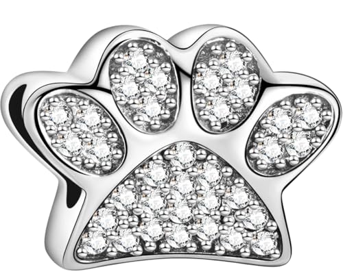 Abalorio huella perro plata 925 compatible con Pandora que no causa alergias en la piel