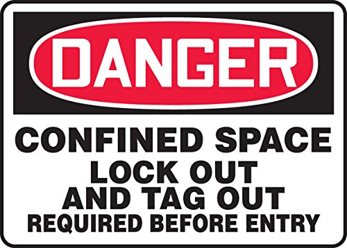 Panneau danger espace confiné pour la prévention des risques professionnels et sécurité LOTO