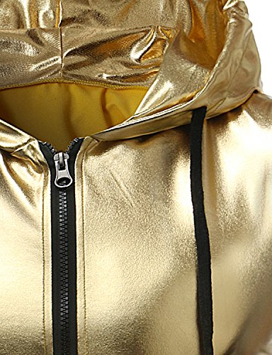 Image of ZEROYAA Mens 70s Metallic Sleeveless Hooded Vest T Shirt