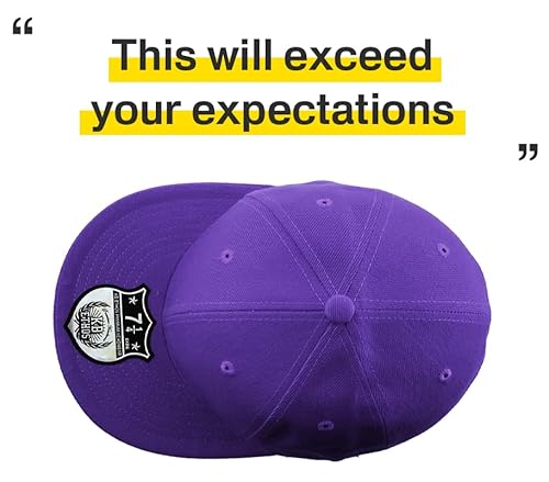 Knw-2364 Pur (7 3/8) The Real Original Fitted Flat-Bill Hats True-Fit, 9 Sizes & 20 Colors #TOP4