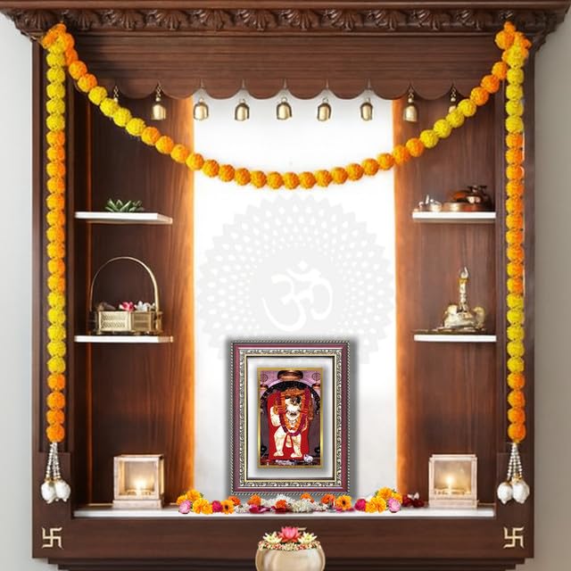 Image of DIVINITI Mehandipur Balaji 24K Gold Plated Foil Wall and Tabletop Photo Frame for Home Decor, Puja Room, Luxury Gifting | DG Frame 105 S2.5 (26x20 CM)