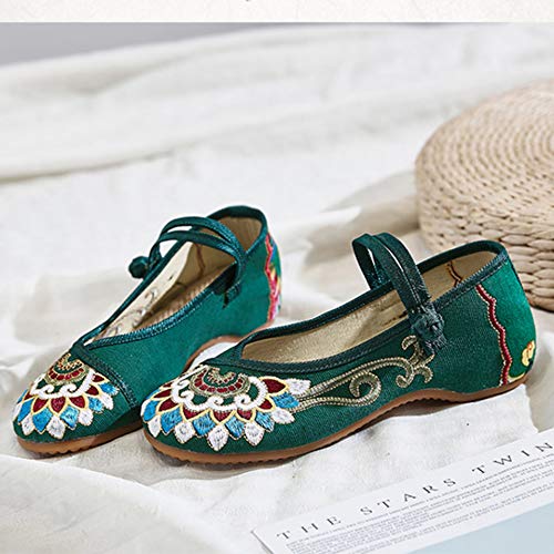 Women's Chinese Style Embroidered Flats Comfortable Slip on Shoes Mary Jane Shoes2