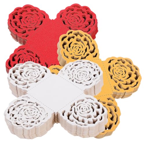 DECHOUS 150個入りホログラム薔薇レース飾りチョコレートトレイ 薄紙製トリュフラッパー キャンディ包装 菓子折り用バレンン結婚式パーティ