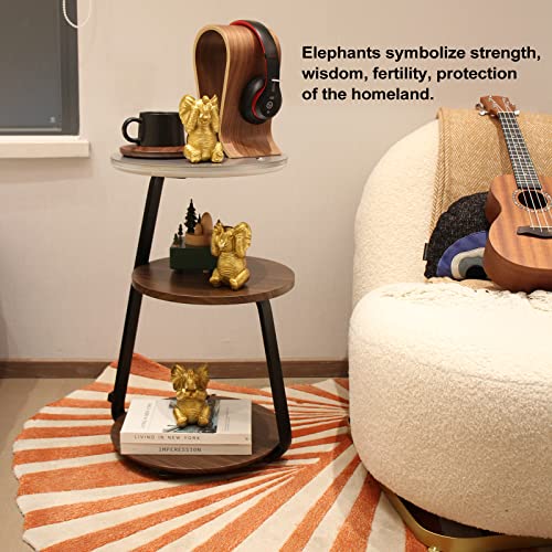 Gold Elephant Decor Elephant Statue, See No Evil Hear No Evil Speak No Evil Elephants, Resin Elephant Figurine Elephant Gifts For Women, For Home Decor,For Christmas #TOP5