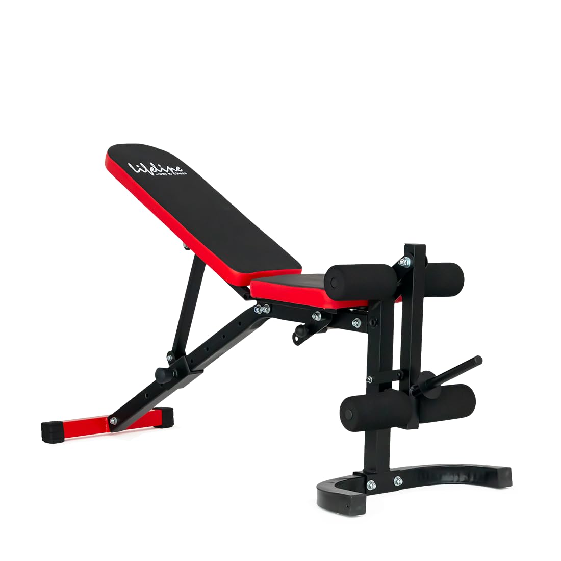 LIFE LINE LB 320 Adjustable Incline, Decline, Flat Weight Bench With Leg Extension for Full Body Workout |7 Backrest & 3 Seat Adjustable Positions | Gym Bench Press | Free Assistance for Installation