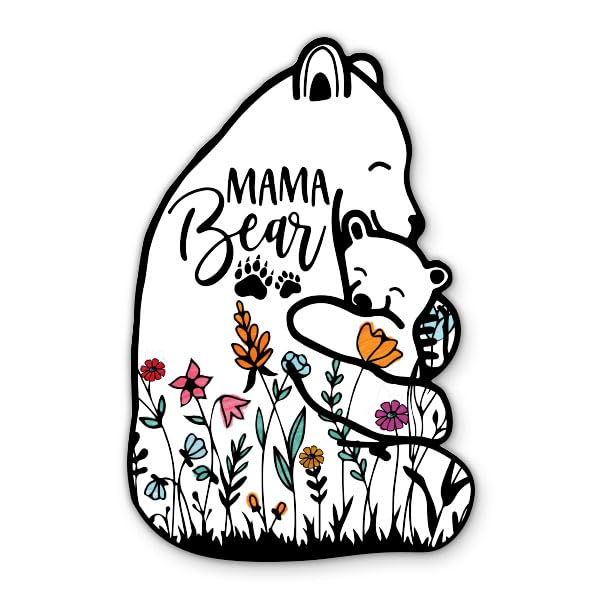 Mama Bear Sticker - 3" Laptop Sticker - Waterproof Vinyl for Car, Phone, Water Bottle - Cute Floral Momlife Decal