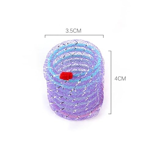 Brinquedo de mola para gatos em forma de mola dobrável livremente em forma de mola multicolorida bri