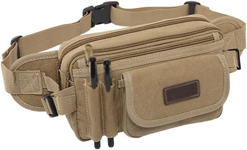 Men's Canvas Mobile Phone Fanny Pack Chest Bag Multi-functional Small Hanging
