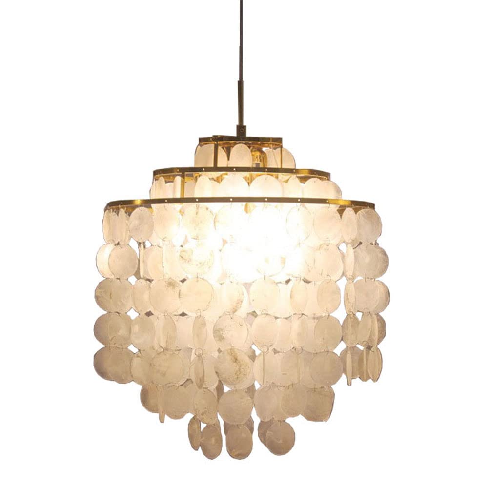 Lustre carillon éolien coquillage éclairage doux antiéblouissement