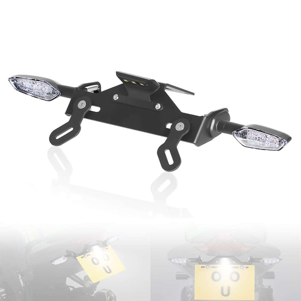 Kit eliminatore parafango posteriore Z1000 con luci a LED, indicatori di direzione e portatarga compatibile con Z 1000 2014-2021 Z1000R 2018-2021 Z800 2013-2018 (Trasparente)