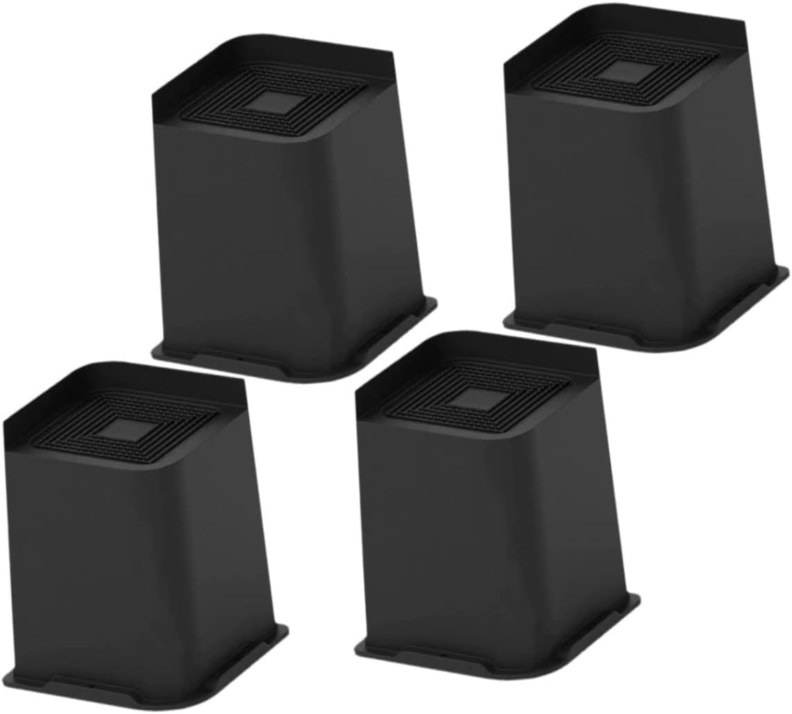 6 Inch Tapered Bed Risers 4pcs Furniture Lifts Anti-Slip Rubber Feet Sturdy and
