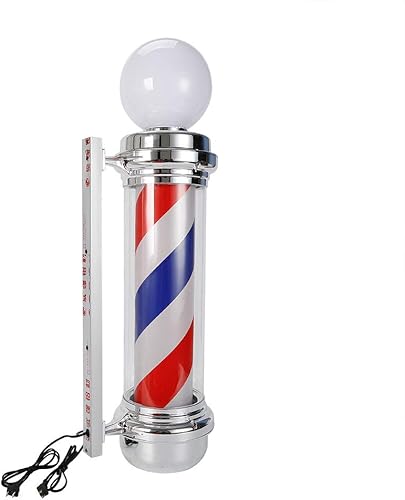 Barra de peluquería LED, estilo clásico, peluquería y peluquería, letrero abierto giratorio, rojo, blanco, azul, tiras LED para poste de luz para