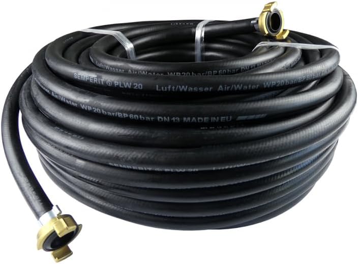 SEMPERIT Luftschlauch Wasserschlauch Gummi ½ Zoll schwarz (30 m