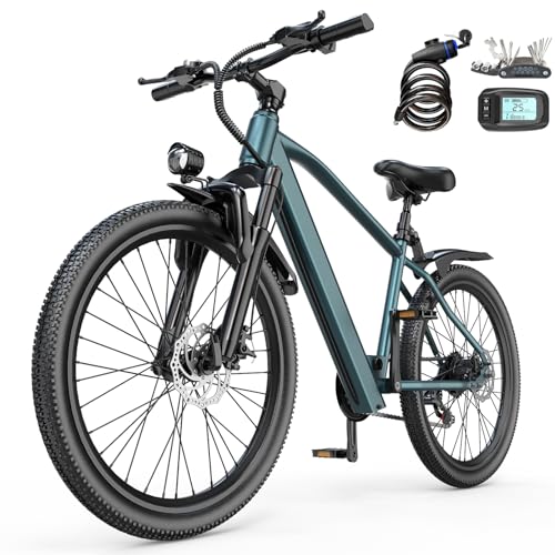 E-Bike 26' 7-Gang Hochkohlenstoffstahlrahmen Elektrofahrrad 250W Motor 10Ah Akku Höchstgeschwindigkeit 25km/h City E-Bike mit LCD Display, ideal für Damen und...