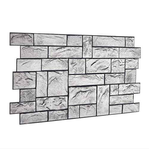 Decorative Wall Panels Split Stone Grey Bricks with 3D Texture - 20 Sheets | 9.63 sqm | 103.69 sqft...