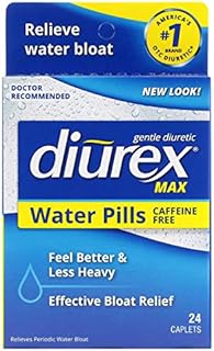 Diurex Max Water Pills - Maximum Strength Caffeine Free Diuretic - Relieve Water Bloat - 24 Count