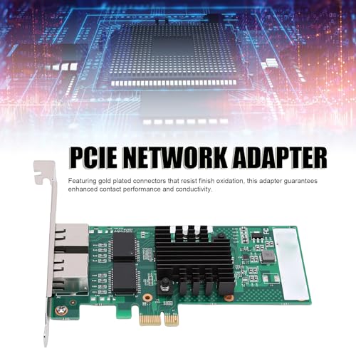 Zunate Ethernet PCI Express Dual RJ45 Puertos 82571 Controlador Adaptador Gigabit PCIe para Linux VMware, Brackets de Perfil Bajo y Altura Completa, 10/100/1000Mbps miniatura 4