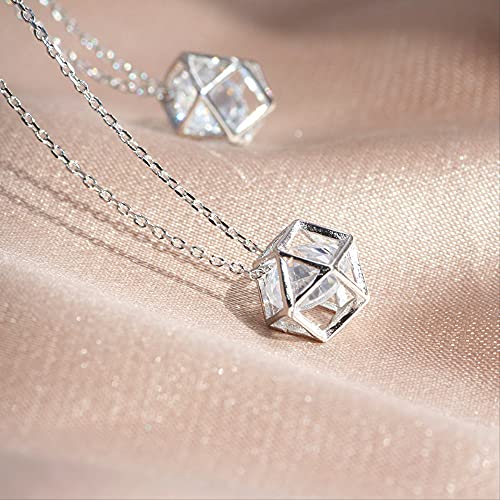 Collier pendentif géométrique zircon chaîne tempérament luxe - 4