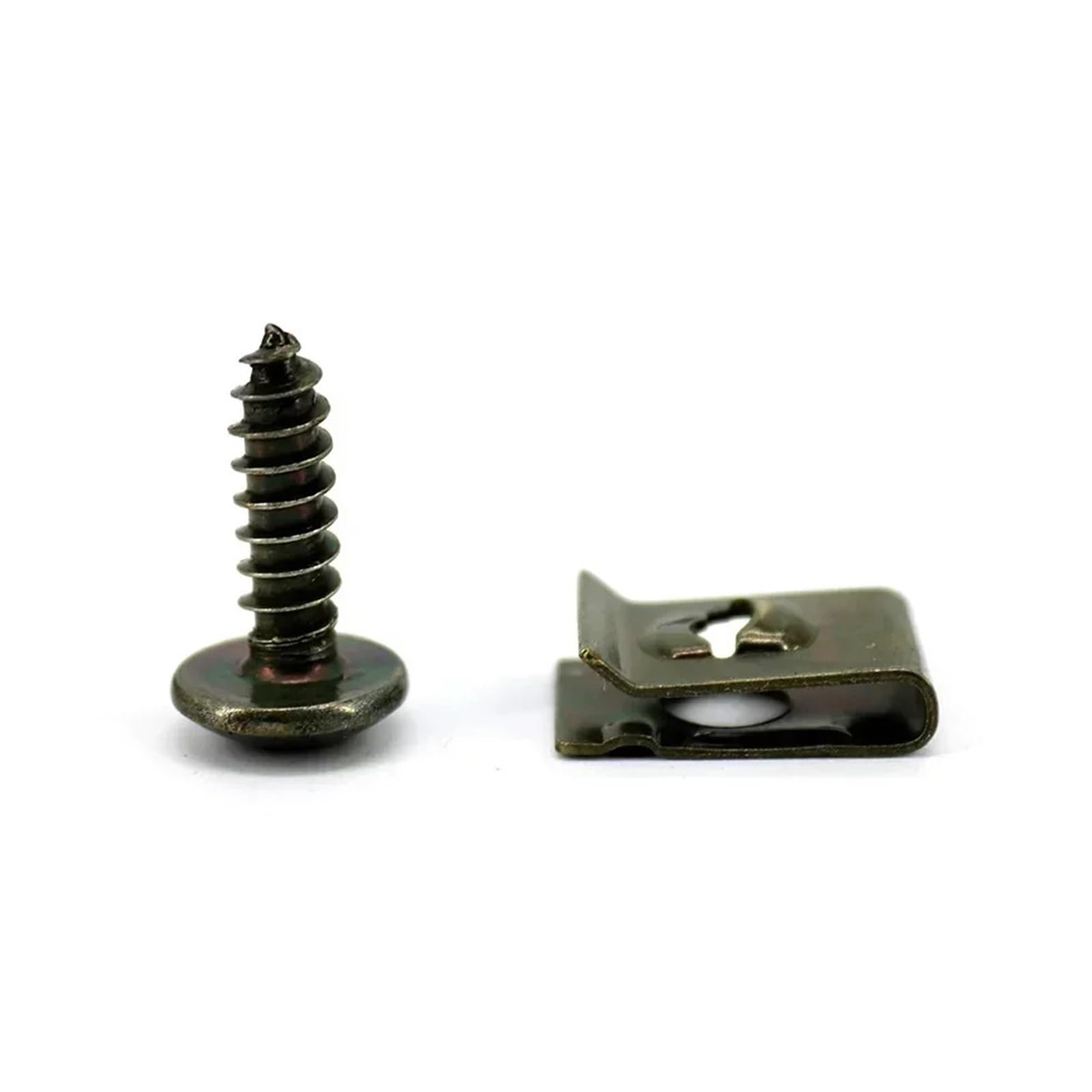 FDCSKINX Mixed Car Motorcycles Metal Screw Tapping Fastener Clip U-Type with Protection Buckle Iron Sheet(10pcs Clips)
