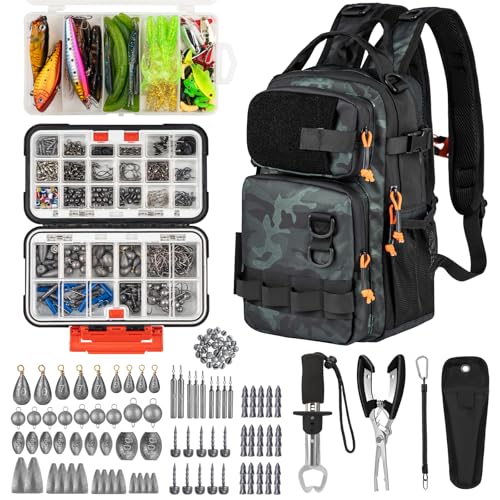 THKFISH 462 Pcs Fishing Tool Kit, Backpack and Tackle Box