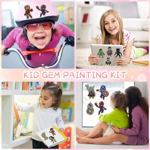 Gemzono 5D Diamond Painting Hero Sticker Kit - 12 Pieces, Diy Creative Diamond Mosaic Sticker Craft Digital Kit For Kids Arts & Crafts For Children 8-12 Years Old, Kids And Adult Beginners #TOP4