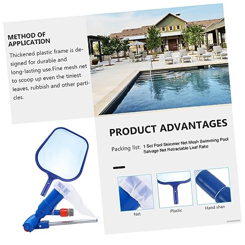Ipetboom 1 Conjunto Jogo De Limpeza De Piscina Ancinho De Folha De Piscina Rede Skimmer Lagoa Rede D