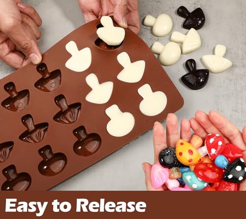 Moule à chocolat champignon silicone Webake x2 pour décors de gâteaux - 6