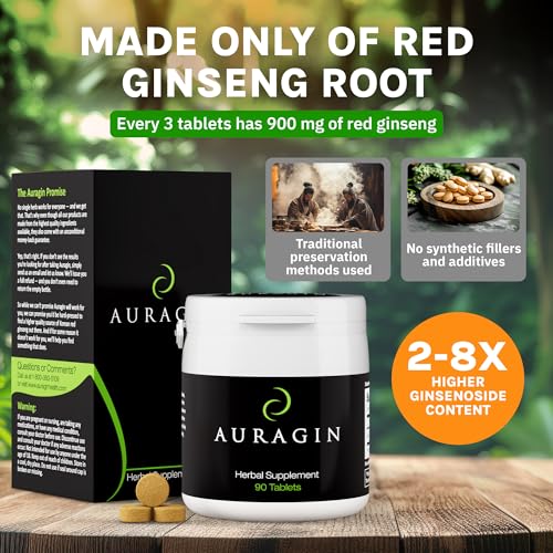 image for Auragin® Authentic Korean Red Ginseng – Made in Korea – 6 Year Ro