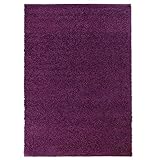 ayshaggy Shaggy Teppich Hochflor Langflor Einfarbig Uni Lila Weich Flauschig Wohnzimmer, Größe: 100 x 200 cm