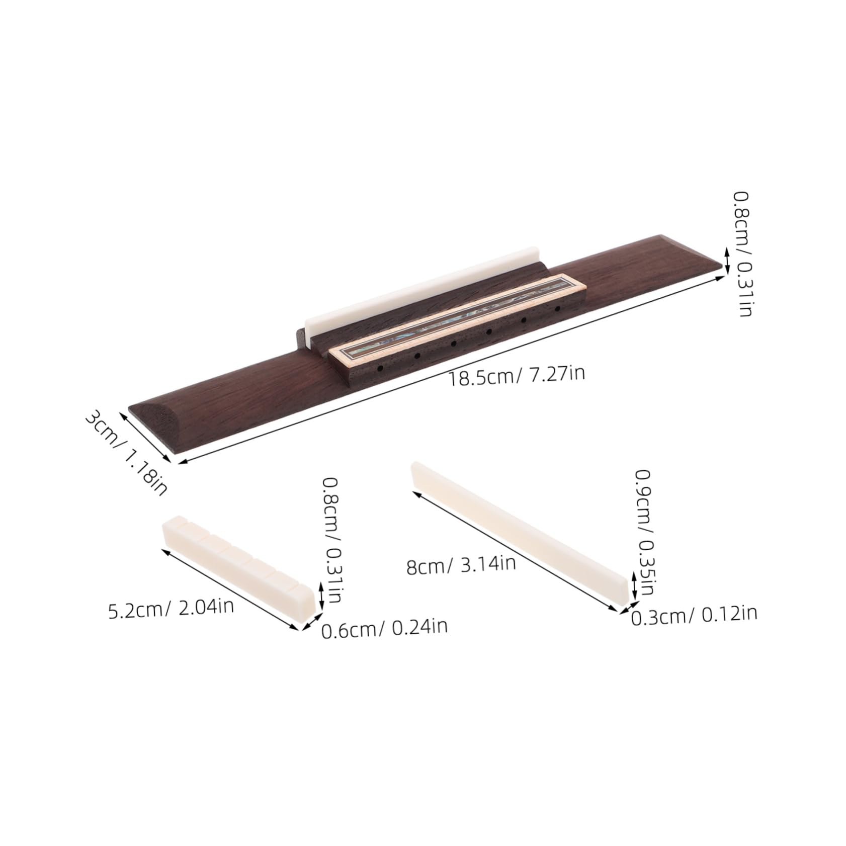 BESTonZON Diy Guitar Repair Rosewood Bridge Saddle Bone Nut Ideal for Acoustic Guitars