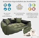 KING DOG Hundebett Grosse Hunde Waschbar Orthopädisches XXL 130 x 105 cm Hundekissen Haustierbett Hundekorb Hundecouch mit Hohem Rand Wasserdicht Material Silikon Füllung Grün