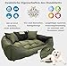 KING DOG Hundebett Grosse Hunde Waschbar Orthopädisches XXL 130 x 105 cm Hundekissen Haustierbett Hundekorb Hundecouch mit Hohem Rand Wasserdicht Material Silikon Füllung Grün