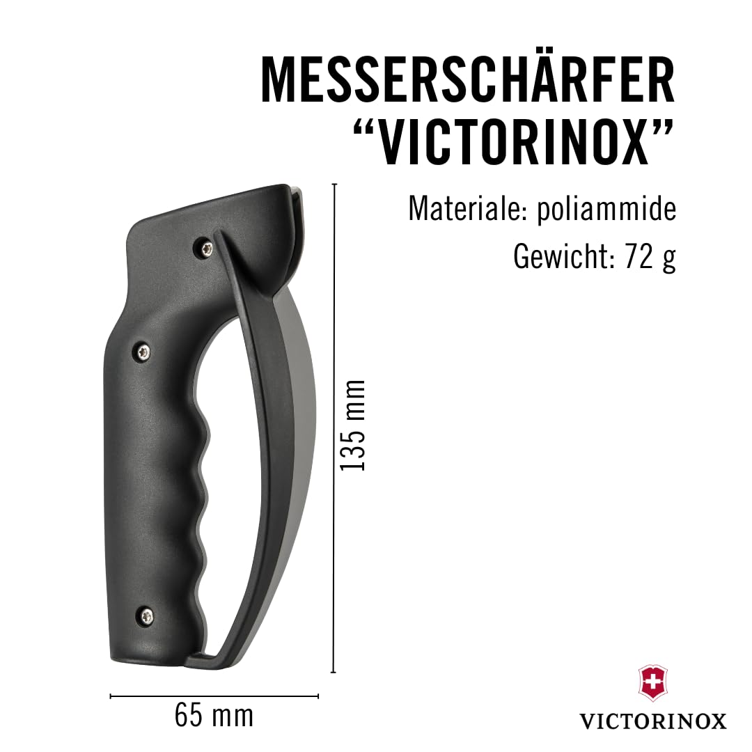 Victorinox Affilacoltelli Professionale, Affilatore, Knife Sharpener, Robusto Manico Sintetico, In due colori, Nero/Grigio