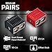 DS18 Amp Input Reducers with Offset Stub & Red/Black Silicone Cover, Marine Grade, Wire Reducer Power/Ground Input Reducer, Amplifier Wire Connector, Pair (Dual 1/0-GA to 1/0)