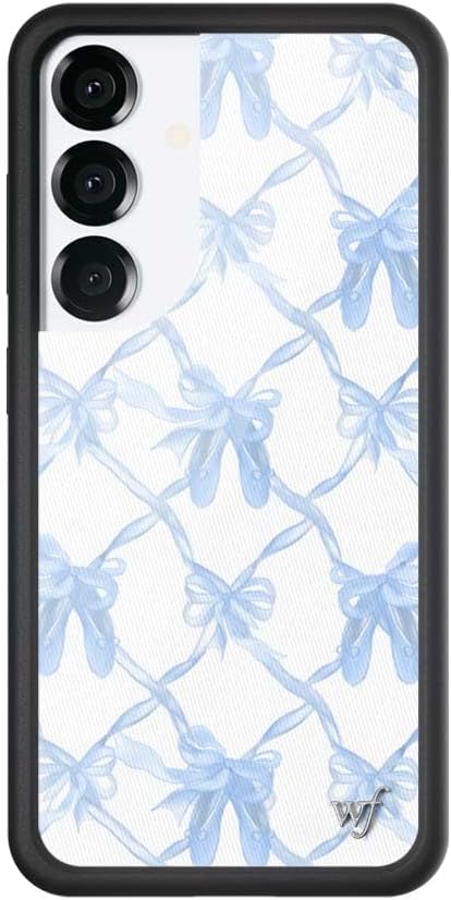 Wildflower Cases - Compatible with Samsung Galaxy S25 | Protective Black Bumper, 6.5ft Drop Test Certified, Women Owned Small Business | Floral Clock Ribbon Aesthetic Trendy Cute | Collab - Laufey