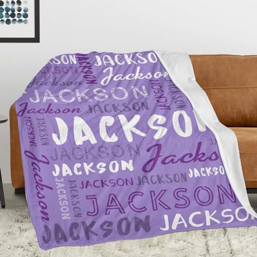 Personalized Name Blanket Customized Baby Blankets for Girls Boys Adults Monogrammed Blankets and Throws Christmas Birthday Mothers Fathers Valentines Day Gift