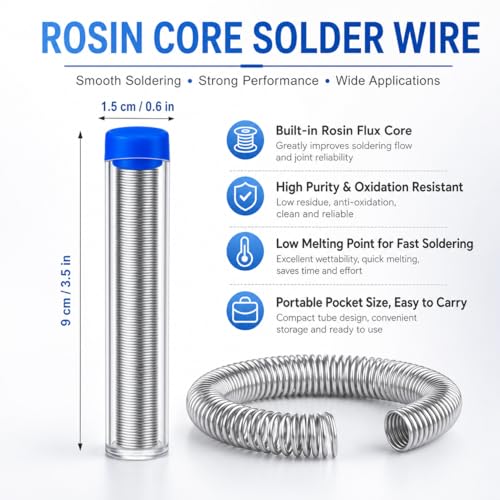 Image of 3Pcs High Purity Low Melt Solder Wire,0.8mm Diameter Rosin Core Solder,electrical solder for Electronic Electrical Soldering(0.8mm 8 /10 /12g) (3pcs 0.8mm /10g)