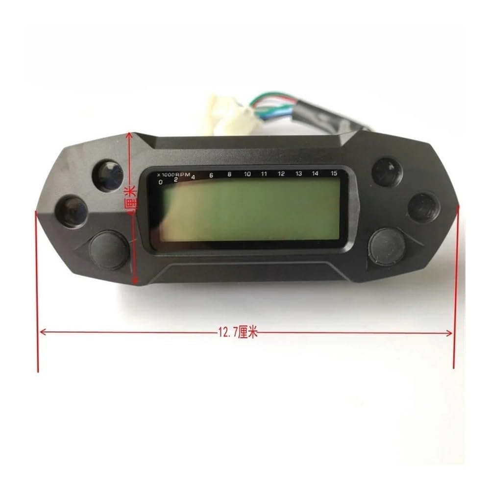 Contagiri per motocicletta Tachimetro Per Moto Digitale Modificato Regolabile Contachilometri 15x1000 Giri/min Contachilometri Per 2,4 Cilindri Indicatore Cambio Moto