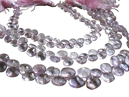 Améthyste rose briolette 8-10mm avec perçage précis pour éviter la casse - 2