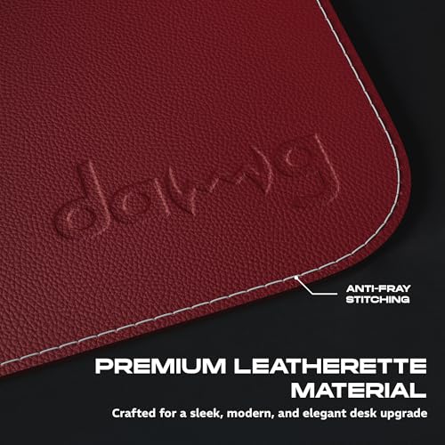Image of daWg KeyMat L1, Premium Vegan Leather Desk Mat, Anti-Slip, Anti-Skid, Dual-Sided Mat, Water Resistant, Strong Stitching, Perfect for Gaming /Office /Work from Home, Easy to Carry (630 x 280mm) (Black)