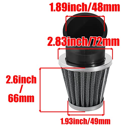 QAZAKY Limpador de filtro de ar de 48 mm 49 mm 50 mm 1,8 polegadas ângulo para 50cc-90cc 110cc 125cc
