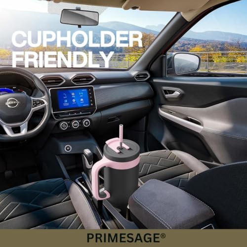 Image of PRIMESAGE Tumbler with Straw Sipper Water Bottle for Adults Sipper Tumbler Bottle Sipper Bottle with Straw Insulated Tumbler Tumblers | 1200ml Black