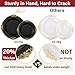 Hioasis 350pcs Black and Gold Plates - Black Party Plates for 50 Guest, Include 100 Heavy-duty Plates(20% Thicker Than Standard), 50 Pre Rolled Gold Plastic Silverware Set, 50 Cups