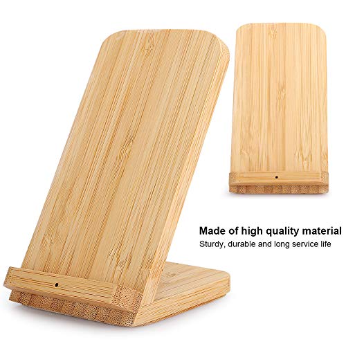 Houten draadloze oplader, 10W draagbare snelladende telefoonstandaardbeugel Draadloze oplaadstandaard Ondersteuning Qi… - Afbeelding 3