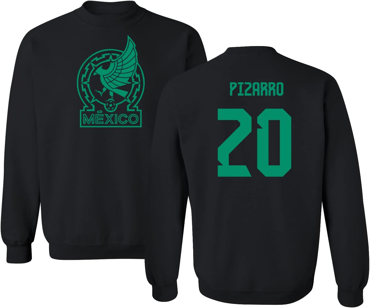 FLAURA Mexican Soccer #20 Pizarro World Football Fans Youth Crewneck Sweater