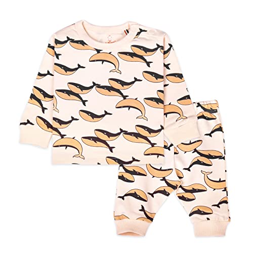 Image of ARIEL Cotton Fleece Clothing Sets For Boys & Girls - Unisex Winter Clothing Sets Full Sleeve T-Shirt & Pant, Beige, 0 month(Newborn)