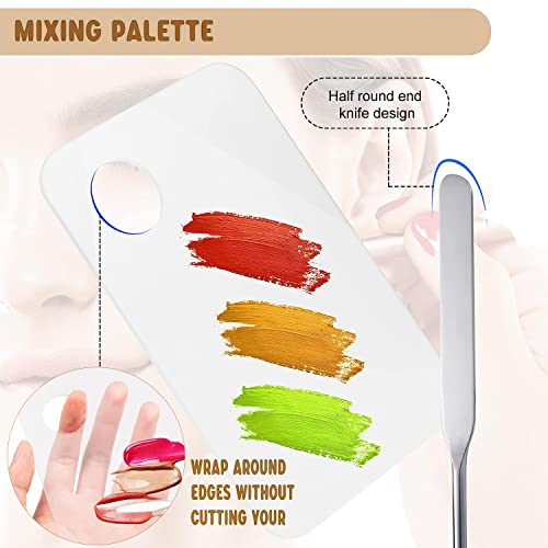 Makeup Spatula And Makeup Palette, Stainless Steel Foundation Palette & Tiny Spatula Tool For Nail, Art, Eye Shadow, Eyelash, Face Makeup (Acrylic Palette) #TOP3