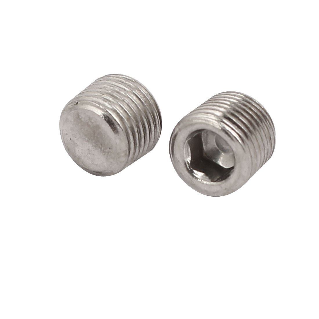 Sourcingmap 1/8NPT Metal Hex Socket Set Grub Screws Silver Tone for Towel Rack Door Knob 12pcs - Image 3
