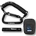 Motorcycle Helmet Lock & Cable. Sleek Black Tough Combination PIN Locking Carabiner Device Secures Your Motorbike, Bicycle or Scooter Crash Hat (and Jacket) to Your Bike.
