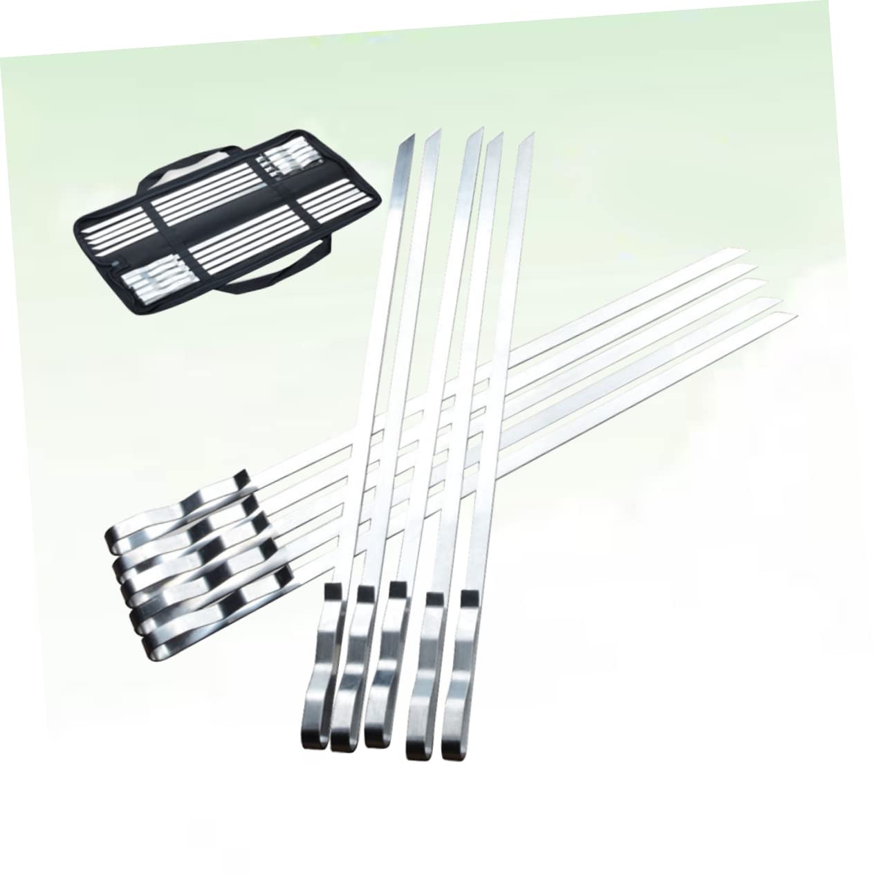 Abaodam 10pezzi Spiedini Per Barbecue in Acciaio Resistente Da Set Di Spiedini Per Manico Sagomato Cursore Integrato Per Sgancio Rapido Adatti Per Gamberetti Pollo e Verdure